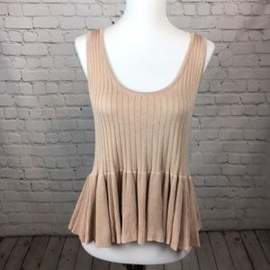 Sadie & Sage Nude Knitted Peplum Tank